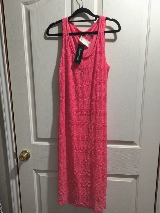 Espresso Dresses & Skirts - Espresso Hot Pink Sleeveless Lace Maxi Dress